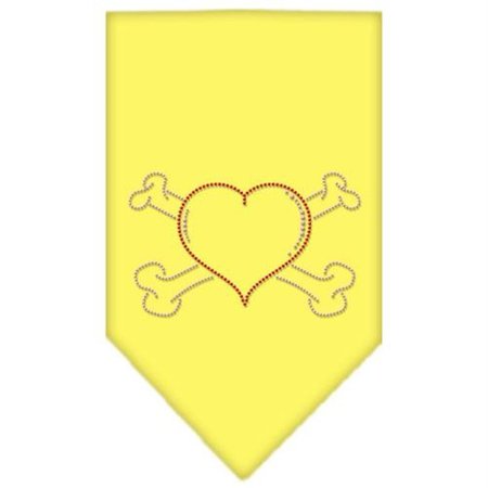 UNCONDITIONAL LOVE Heart Crossbone Rhinestone Bandana Yellow Large UN802700